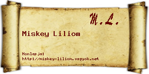 Miskey Liliom névjegykártya